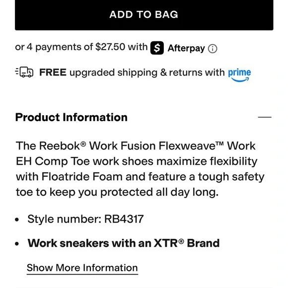 Reebok White Work Fusion Flexweave Athletic/Work Shoes - Picture 9 of 9